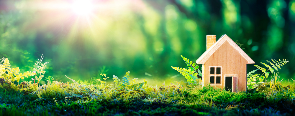 Eco,House,In,Green,Environment,-,Wooden,Home,Friendly,On eco-friendly, green living, sustainability